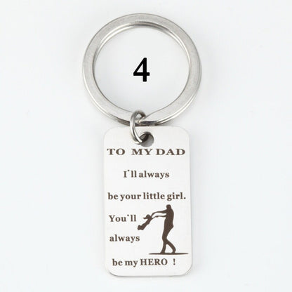 Personalized Keychain, Engraved Stainless Steel Keyring, Quote Keychain, Customized Keychain, Inspirational Keyring, Father's Day Gift
