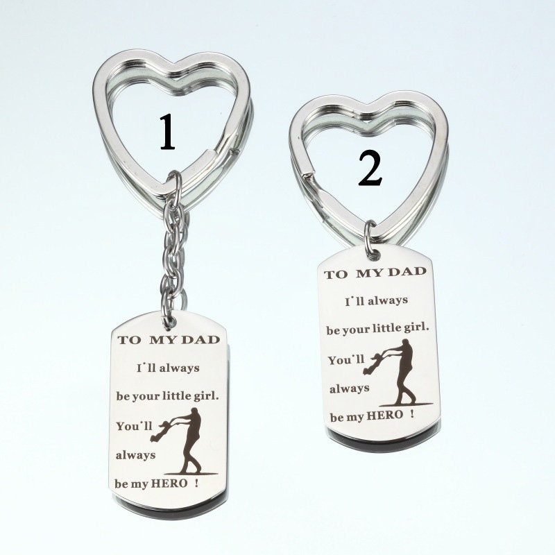 Personalized Keychain, Engraved Stainless Steel Keyring, Quote Keychain, Customized Keychain, Inspirational Keyring, Father's Day Gift