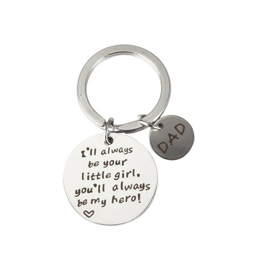 Personalized Keychain, Engraved Stainless Steel Keyring, Quote Keychain, Customized Keychain, Inspirational Keyring, Father's Day Gift