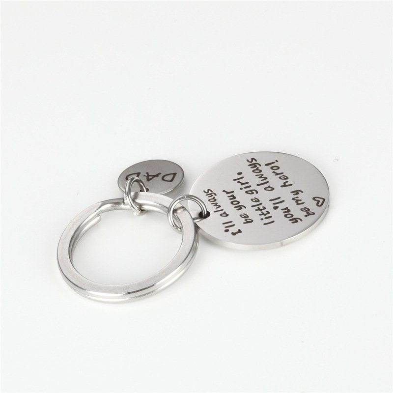 Personalized Keychain, Engraved Stainless Steel Keyring, Quote Keychain, Customized Keychain, Inspirational Keyring, Father's Day Gift