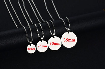 35mm Personalized round necklace, Custom round blanks, round tags, gold stainless steel blanks, Hand Stamping Blanks, Engraving Supplies