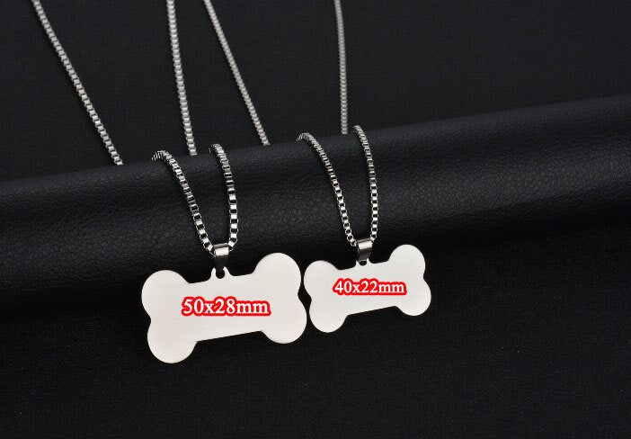Personalized dog necklace,40mm x 22mm Custom dog blanks, gold stainless steel blanks, Stamping Blanks, Engraving Supplies, Pet Name necklace