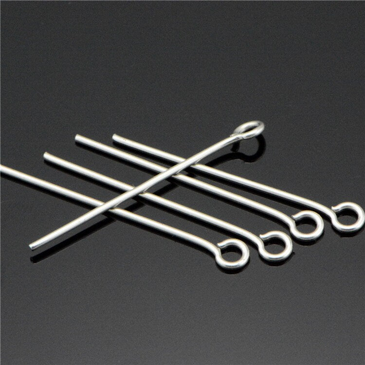 100pcs 16-50mm Stainless Steel "9" Pin Stick, 9-pins, Eye Pins, Gold Charms Handmade Supplies Wholesale, 18K Gold plated 304 Stainless Steel