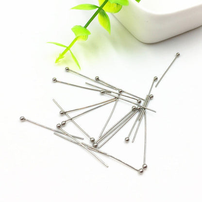 100pcs 16-50mm Stainless Steel Ball Headpins, Ball Pins, Gold Charms Handmade Supplies Wholesale, 18K Gold plated 304 Stainless Steel