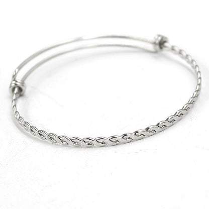 5pcs Twisted Expandable Bracelet, Adjustable Bangle, Wholesale Bangle Bracelets,  55mm /60mm /65mm Stainless Steel Bracelet, Jewelry Finding