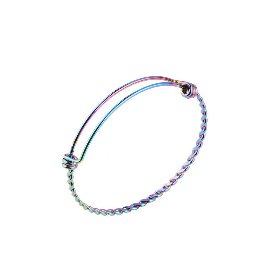 5pcs Twisted Expandable Bracelet, Adjustable Bangle, Wholesale Bangle Bracelets,  55mm /60mm /65mm Stainless Steel Bracelet, Jewelry Finding