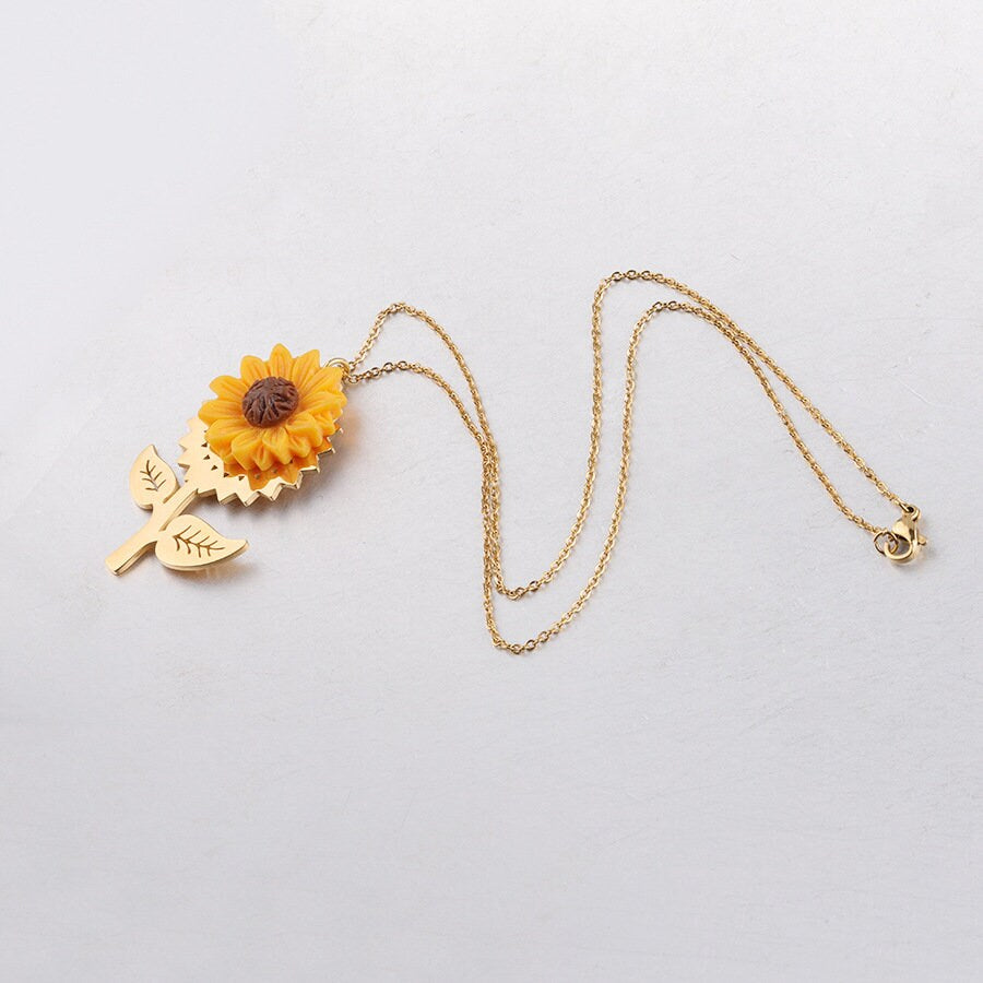 2pcs Sunflower Charms, Flower Pendant, 18K Gold plated 304 Stainless Steel, Sunflower Necklace, Gold Sunflower Pendant