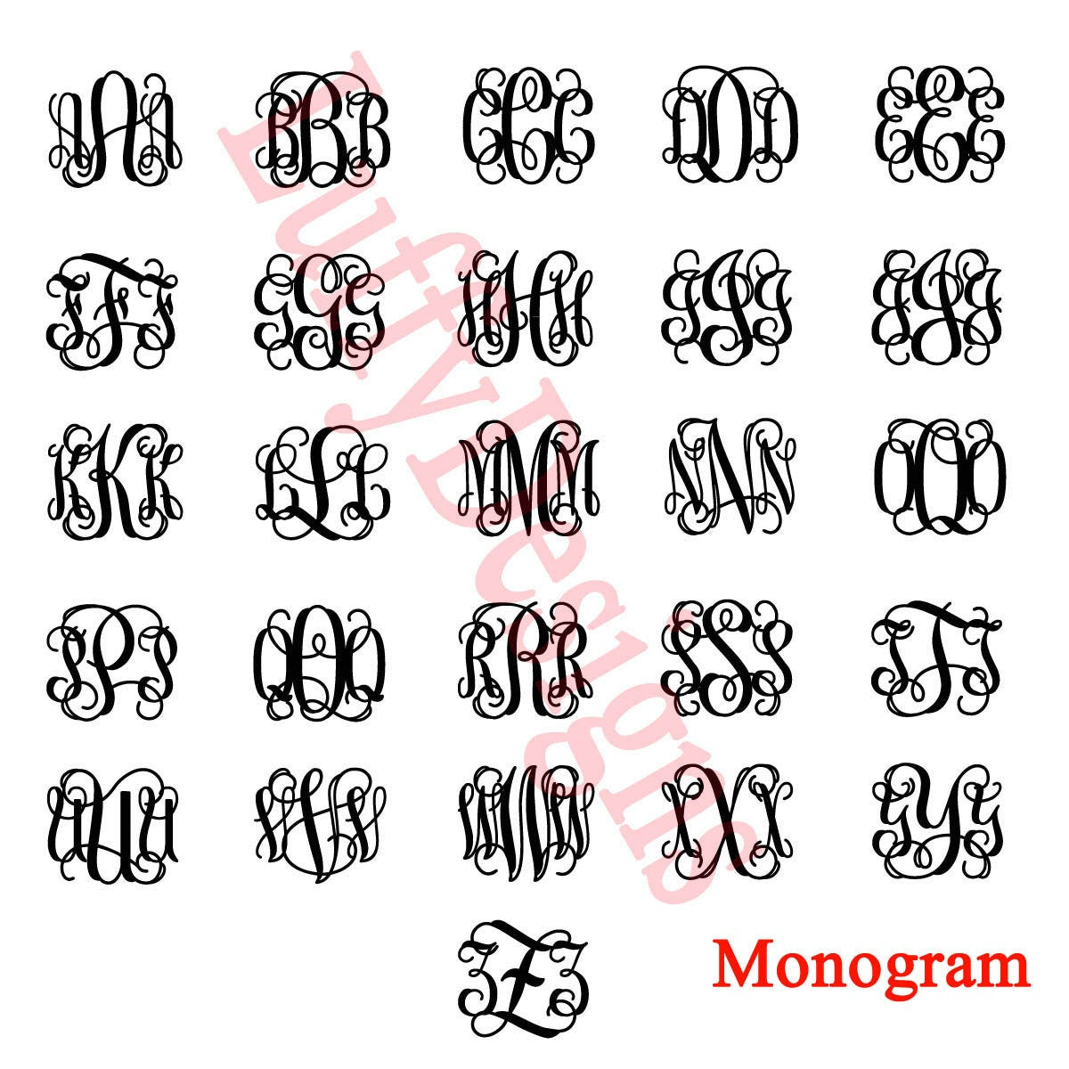 Gold Monogram Brooch