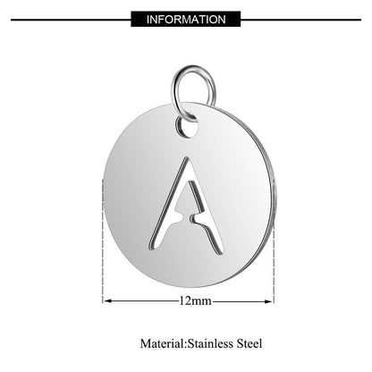 A-Z Uppercase Letter Charm, Alphabet Charm, Gold Letter Pendant, 26 Letters Initial Charms, 18K Gold Plated Stainless Steel, Hollow Letter