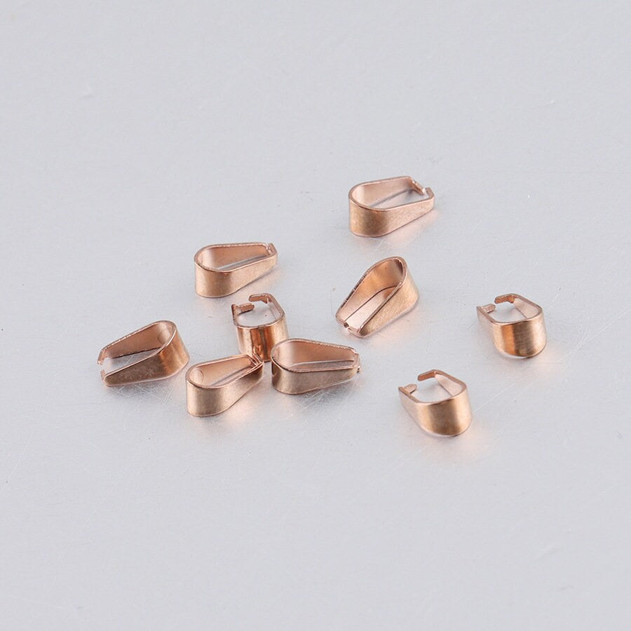 20pcs Pinch Pendant Bail, 18k Gold Plated 316 Stainless Steel, Gold Claw Bail, Earrings Bail, Necklace Bail, Bail Finding,Making DIY Supply