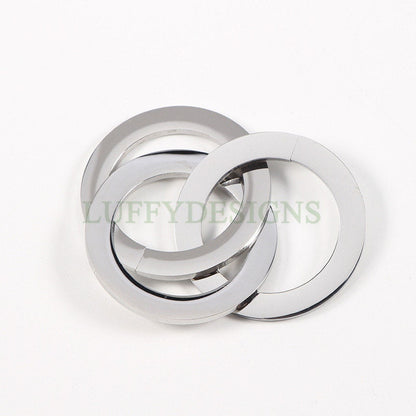 Triple Linked Ring Charm, Three Circles Linked Charm, Interlocking Ring Charm, Stainless Steel Ring Charm, Circles Charms Link Connectors