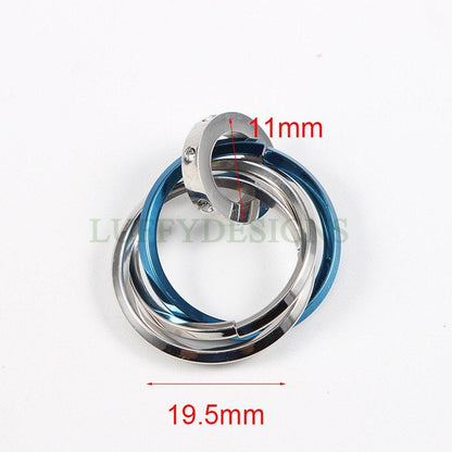 Triple Linked Ring Charm, Three Circles Linked Charm, Interlocking Ring Charm, Stainless Steel Ring Charm, Circles Charms Link Connectors