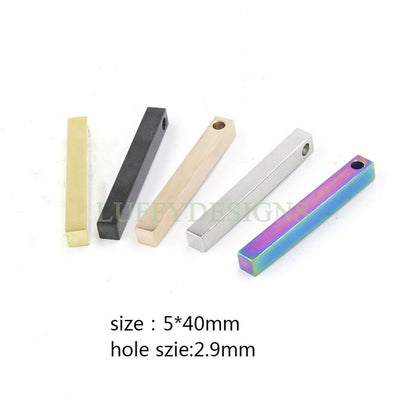 10pcs 3D Bar Blank, 4 Side Mirror Polished, Bar Necklace Supplies, Gold /Rose Gold Bar Blanks, Hand Stamping Blanks, Engraving Supplies