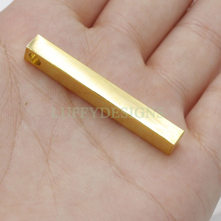 10pcs 3D Bar Blank, 4 Side Mirror Polished, Bar Necklace Supplies, Gold /Rose Gold Bar Blanks, Hand Stamping Blanks, Engraving Supplies