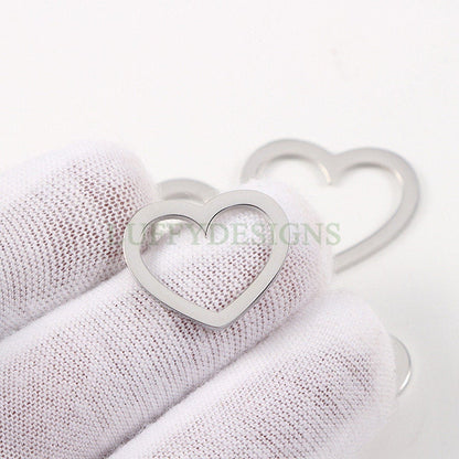 10pcs Heart Ring Charm, Close Heart Ring, Love Charms Link Connectors, Heart Pendant, Heart Flat Ring, 18K Gold plated 316L Stainless Steel
