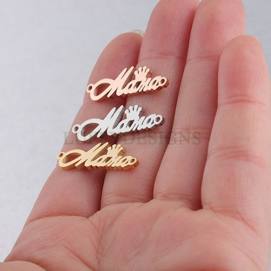 10pcs Mama Charm Pendant, Mama Connector Links, Bracelet/Necklace Making Findings for Mother, Mothers Day Gift, Gold plated Stainless Steel