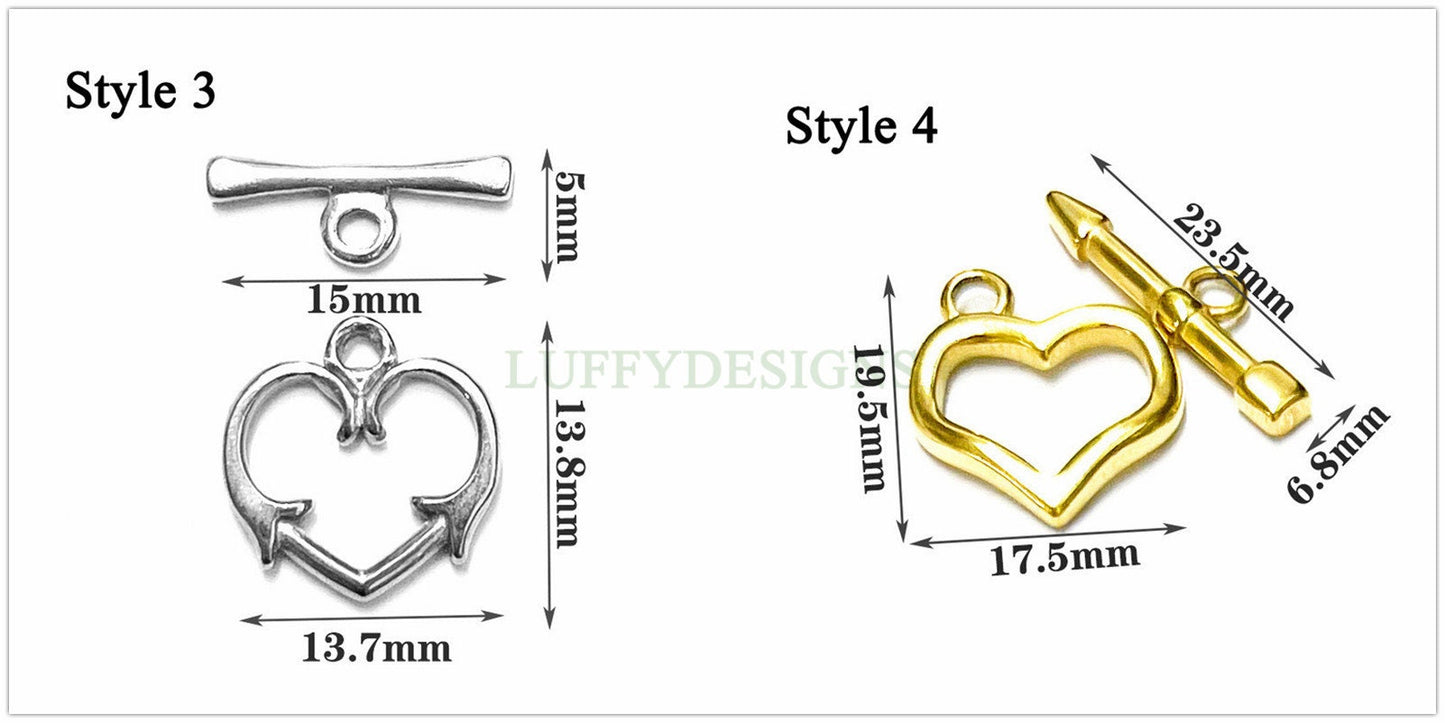 10Pcs Gold OT Toggle Clasp, DIY Jewelry Buckle, Jewelry Connectors Findings, Bracelet End OT Toggle Clasp, 18K Gold plated Stainles s Steel