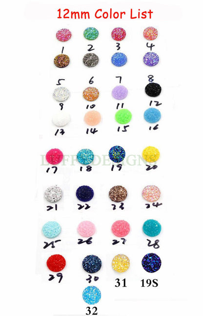 12mm Round Druzy Cabochon