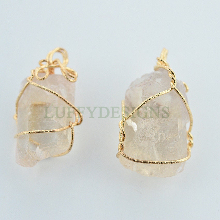 Natural Crystal Pendant, Crystal Quartz, Healing Stone Pendant, Gemstone Jewelry, Wire Wrapped Crystal Charm, Real Stone Chakra Pendant