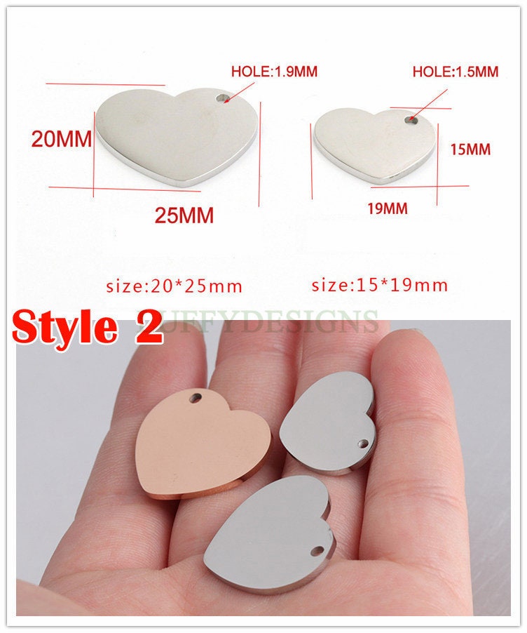 10pcs Heart Charms, Tiny Love Charm, Gold /Rose Gold Stainless Steel Heart, Mirror Polished Heart Pendant, Love Pendant, Necklace Findings