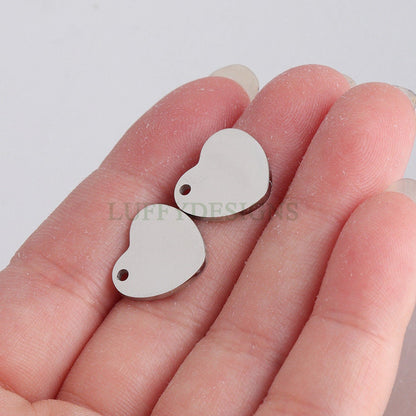10pcs Heart Charms, Tiny Love Charm, Gold /Rose Gold Stainless Steel Heart, Mirror Polished Heart Pendant, Love Pendant, Necklace Findings