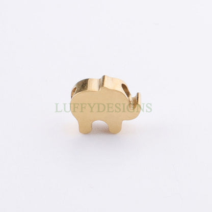 10pcs Elephant Charms 8x6mm, Gold /Rose Gold plated Stainless Steel, Metal Charms, Gold Elephant Beads, Cute Tiny Elephant Findings