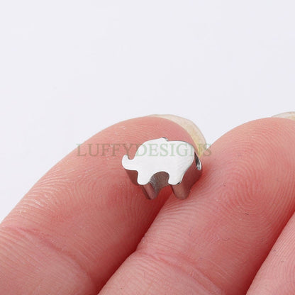 10pcs Elephant Charms 8x6mm, Gold /Rose Gold plated Stainless Steel, Metal Charms, Gold Elephant Beads, Cute Tiny Elephant Findings