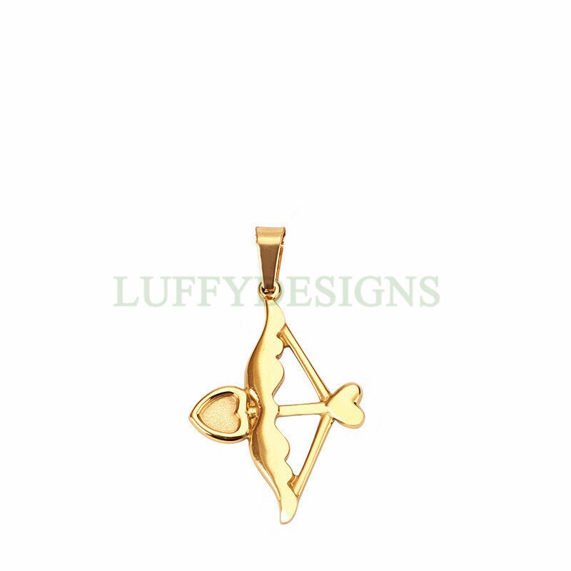 5pcs Cupid's Arrow Charms, Love Charm, Gold plated Stainless Steel, Cupid's Arrow Pendant, Bow and Arrow Charm, Romantic Charm