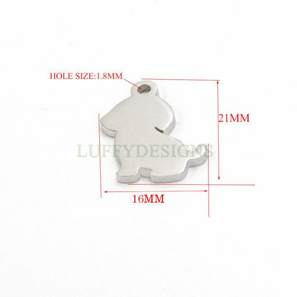 10pcs Dog Charms 21x16mm, Gold/Rose Gold Stainless Steel, Small Dog Pendant, Animal lover Charm, Pet Charm, Dog Lover Charm, Pet Lover Charm