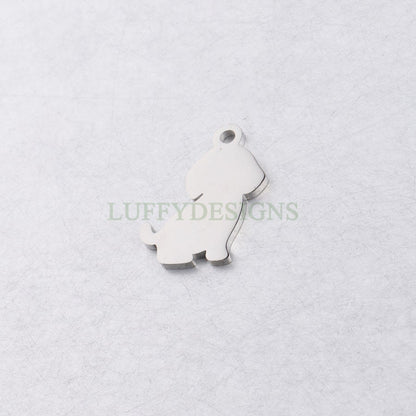 10pcs Dog Charms 21x16mm, Gold/Rose Gold Stainless Steel, Small Dog Pendant, Animal lover Charm, Pet Charm, Dog Lover Charm, Pet Lover Charm