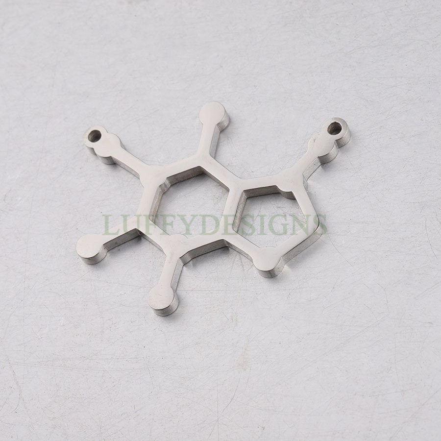 5pcs Caffeine Molecule Charms, Gold Caffeine Charm Pendant, Caffeine Connector, Caffeine Charm, Molecule Charm, Chemistry Charm, 29x35mm
