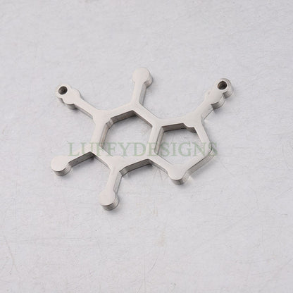 5pcs Caffeine Molecule Charms, Gold Caffeine Charm Pendant, Caffeine Connector, Caffeine Charm, Molecule Charm, Chemistry Charm, 29x35mm