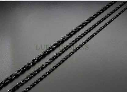 2pcs Finished Twist Chain, Twist Chain Necklace, 18k Gold /Black plated 316L Stainless Steel, Mens Chain, Men's Necklace, Hypoallergenic