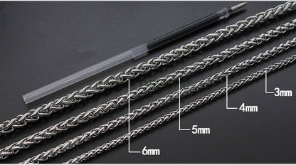 2pcs Finished Wheat Chain, Stainless Steel Necklace for Men, Men's Chain, Bulk Men's Necklace, Hypoallergenic Chain, 18-35 inches
