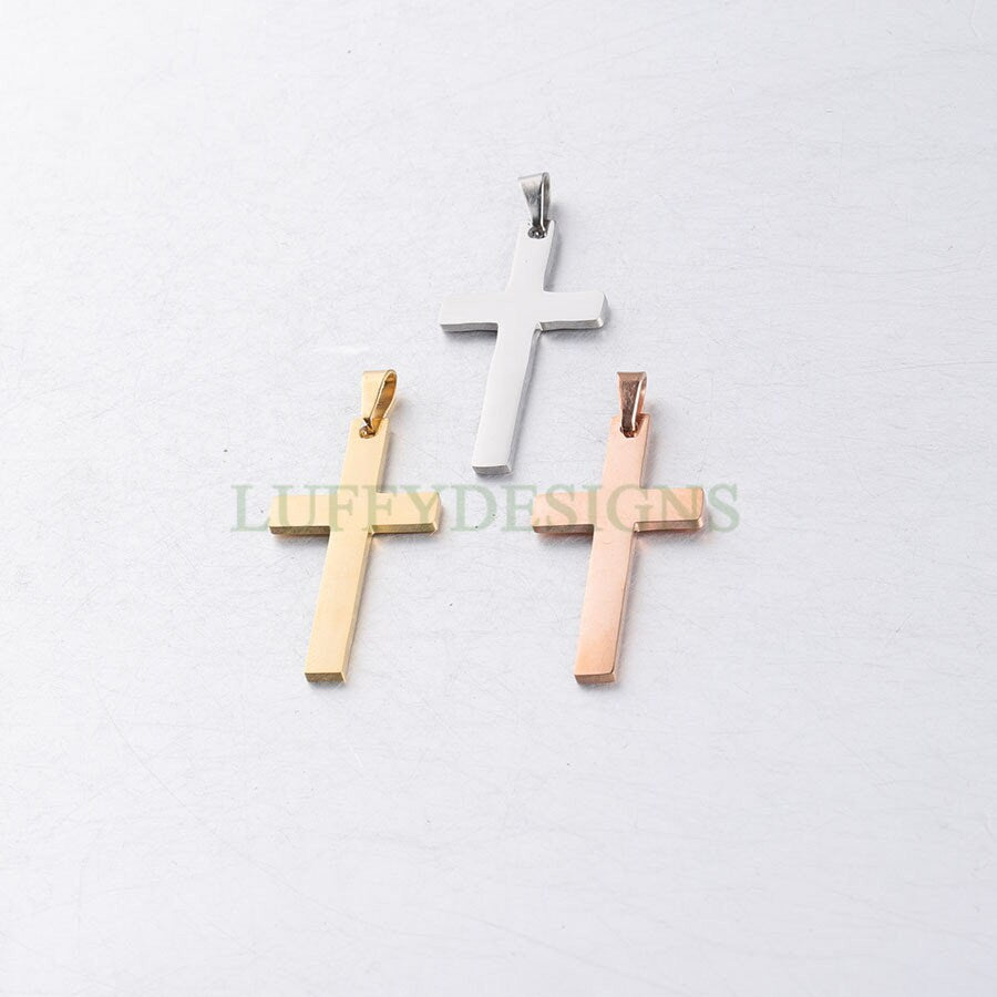 10pcs Cross Charm, Gold Cross Pendant, Christian Pendant, Communion Charm, Jesus Charm, Christian Charm,Catholic Charm,Mirror Polished Cross