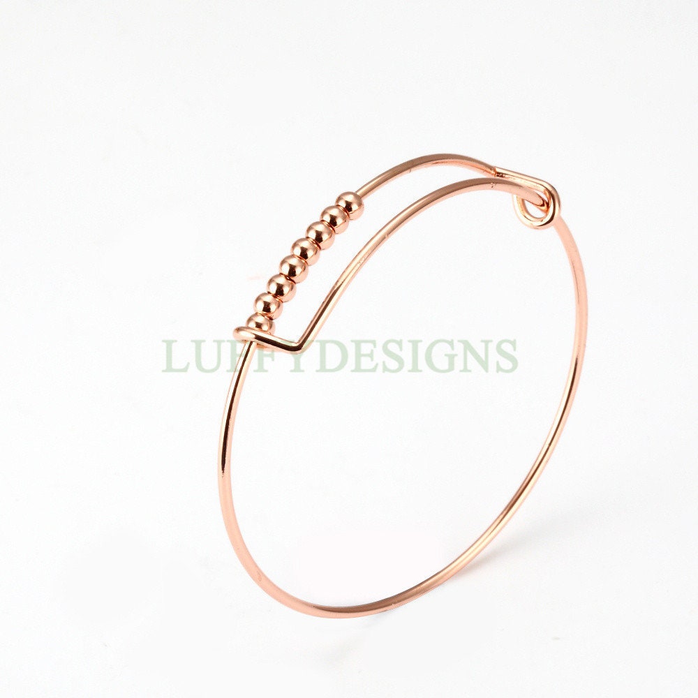 5pcs Bulk Expandable Bracelet, Adjustable Beads Bangle, Wholesale Charm Bracelets, Wire Bangles, Stainless Steel Bracelet, Jewelry Finding