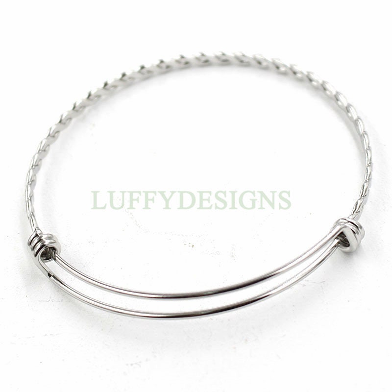 5pcs Twisted Expandable Bracelet, Adjustable Bangle, Wholesale Bangle Bracelets,  55mm /60mm /65mm Stainless Steel Bracelet, Jewelry Finding
