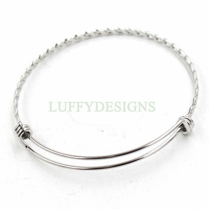 5pcs Twisted Expandable Bracelet, Adjustable Bangle, Wholesale Bangle Bracelets,  55mm /60mm /65mm Stainless Steel Bracelet, Jewelry Finding