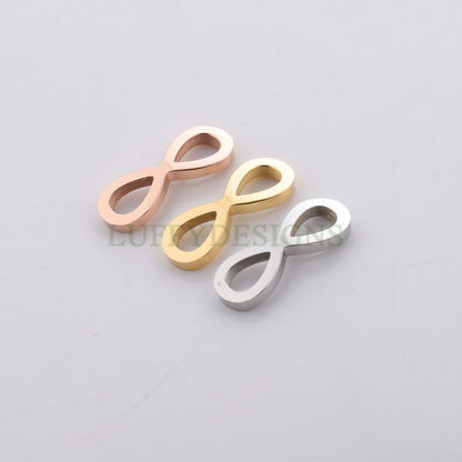 10pcs Infinity Charms, Infinity Pendant 20x8mm/17x7mm, Infinity Link Connector, Small Infinity Charm, 18k Gold plated Stainless Steel