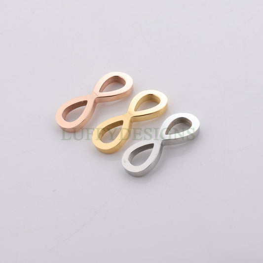 10pcs Infinity Charms, Infinity Pendant 20x8mm/17x7mm, Infinity Link Connector, Small Infinity Charm, 18k Gold plated Stainless Steel