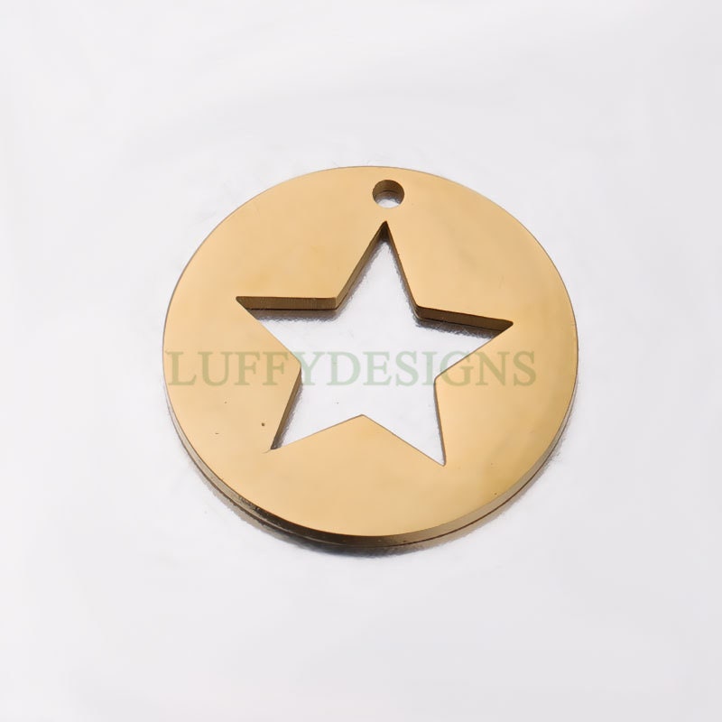 10pcs Star Charms 23mm, Gold /Rose Gold plated Stainless Steel, Pentagram Pendant, Five-pointed Star Pendants, Mirror Polished Star Findings