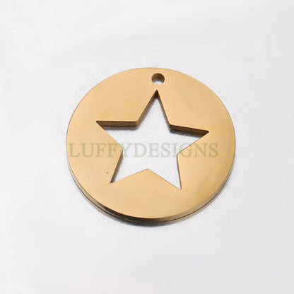10pcs Star Charms 23mm, Gold /Rose Gold plated Stainless Steel, Pentagram Pendant, Five-pointed Star Pendants, Mirror Polished Star Findings