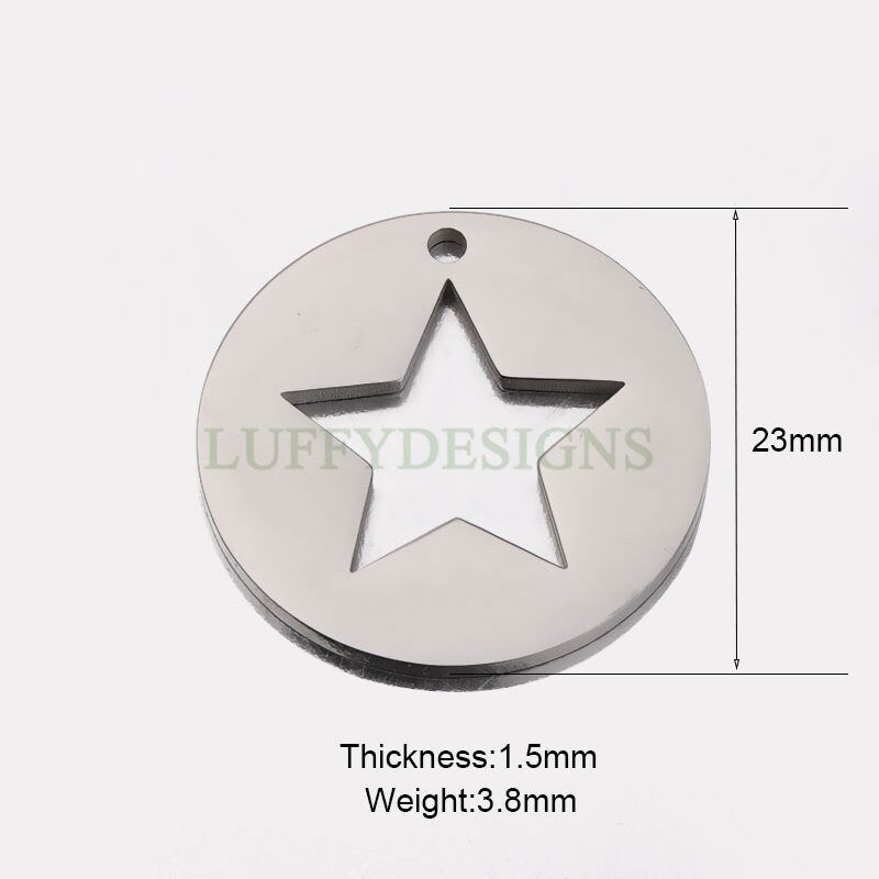 10pcs Star Charms 23mm, Gold /Rose Gold plated Stainless Steel, Pentagram Pendant, Five-pointed Star Pendants, Mirror Polished Star Findings