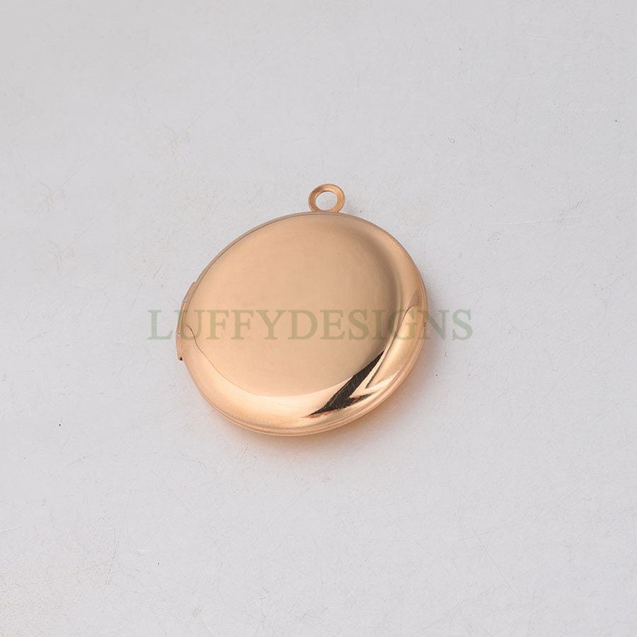 5pcs 25mm Gold Phase Box Lockets Charms, Openable Round Phase Box Lockets Pendant, DIY Photo Frame Supplies, Mirror Polished Stainless Steel