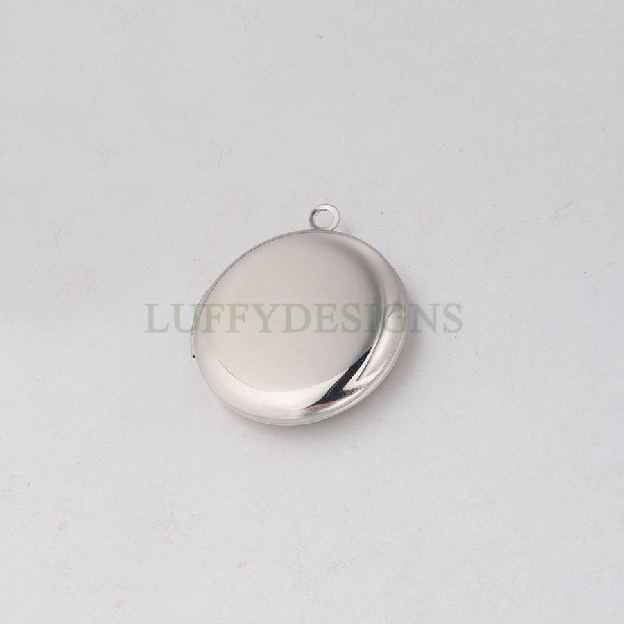 5pcs 25mm Gold Phase Box Lockets Charms, Openable Round Phase Box Lockets Pendant, DIY Photo Frame Supplies, Mirror Polished Stainless Steel