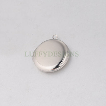 5pcs 25mm Gold Phase Box Lockets Charms, Openable Round Phase Box Lockets Pendant, DIY Photo Frame Supplies, Mirror Polished Stainless Steel
