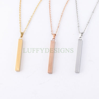 3D bar necklace