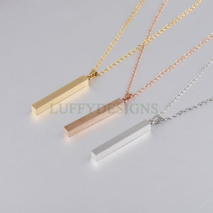 3D bar necklace
