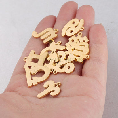 5pcs Zodiac Symbol Constellation Charm, Gold plated Stainless Steel, Gold Zodiac Pendant, Constellation Pendant, Mirror Polished, 15mm