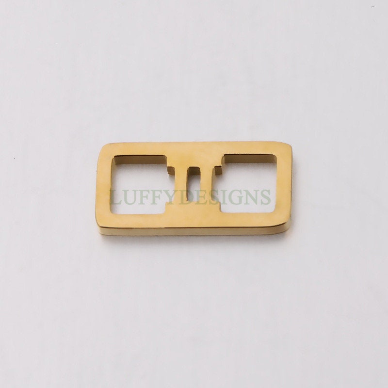 5pcs Rectangle Zodiac Symbol Constellation Charm, Gold Zodiac Connector, Gold plated 304 Stainless Steel, Mirror Polished Bracelet Findings